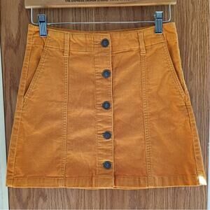 Forever21 Corduroy Button Front Mini Skirt S Y2K Revival Fall Neutral Academia